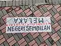 State boundary line drawn on the pavement
