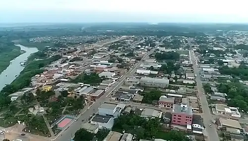 aerial view Sena Madureira, a city in Brazil