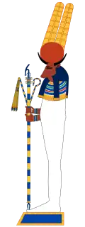 Serapis was sometimes depicted as a mummified man with the head of a bull