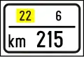 Marker of the section of the county road