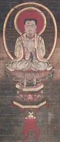 Detail of the main register: the Mani statue
