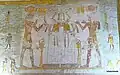 Unique double image of Seti II making an offering to Osiris