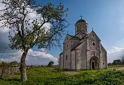 White stone church