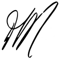 Cursive signature in ink