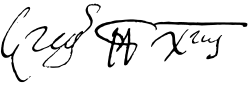 Gregory XIV's signature