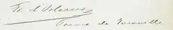 François d'Orléans's signature