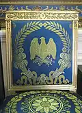 Silk lampas weave used on White House Blue Room chairs