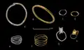 Silver and gold jewellery