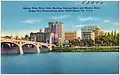 Postcard showing the bridge and Wilkes-Barre skyline
