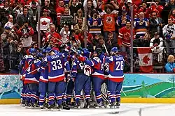 Image 26The Slovak national ice hockey team celebrating a victory against Sweden at the 2010 Winter Olympics (from Culture of Slovakia)