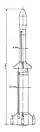 Diagram with Sonda IV rocket dimensions