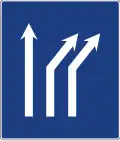 S-61c Double fork on a three-lane road