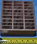 Intumescent damper insert. Openings in the unit swell shut as a result of intumescence in case of fire or heat exposure.