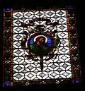 Ulisse De Matteis, Stained-glass window depicting St. John (S. Giovanni), Church of San Michele Visdomini, Florence, 1872.