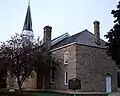 The back of the church, which was formerly the living quarters for priests