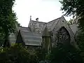 North East exterior, before building work began, note the slate banding