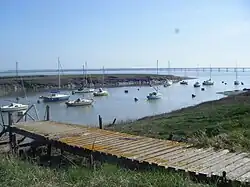 The harbour at St Pierre Pill, looking towards the Second Severn Crossing