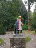 Little Red Riding Hood in the park.