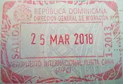 Exit stamp