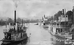 Echo (left), Liberty (right), and Dispatch (center-right) at Coquille circa 1910