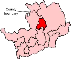 A small constituency, located in the north of the county and entirely surrounded by other constituencies within the county.