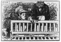 The caricaturist Morel-Retz (pseudonym "Stop") published this caricature of In the Conservatory in Journal amusant (May 17, 1879) with the caption "An innocent young person cornered in the conservatory by an infamous seducer"[2]