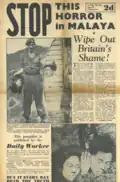 Stop This Horror in Malaya. This 4 page anti-colonial leaflet was published during the British-Malayan Headhunting Scandal.