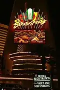 Neon sign on the observation tower, 2004