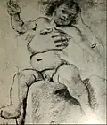 Annibale Carracci, Study for the figure of the Christ Child, 1588, Uffizi, Florence