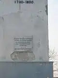 Suvorov's monument – detail "We've won a victory here" (Suvorov)