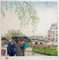 "Second Hand Booksellers, Spring", 1912, by Šimon