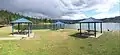 Takelma Day Use Area picnic shelters.
