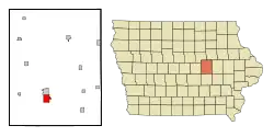 Location of Tama, Iowa