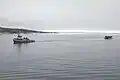 Tandberg Polar towing Maud through the Bellot Strait towards Greenland in early September 2017.