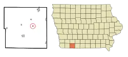Location of Conway, Iowa