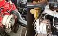 Adjustable, fixed-position belt tensioner in an automobile engine