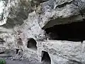 Cave dwellings with several levels