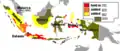 Territorial map with changes of the Dutch East Indies