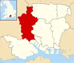 Test Valley shown within Hampshire