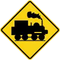 Railway crossing ahead that is not protected by automatic gates