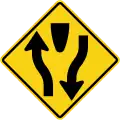 Divided road beginning