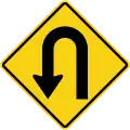 U turn ahead Left