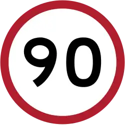 Speed limit (90&nbsp;km/h)
