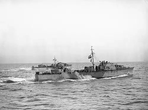 MGB 328 (nearest camera) and MGB 330 off the coast near Dover