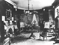 The interior of the house located at 2 Park Street in Boston, the place where he was born and died. Circa 1860.