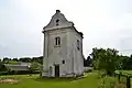 Bell Tower (1764) of Kostel of the Holy Trinity, entrance view