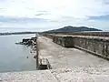 Lower level carried the breakwater railway.