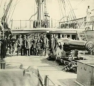The aft 11 inch gun on the Kearsarge used against the CSS Alabama[12]