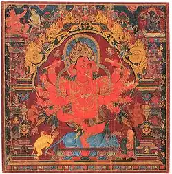 Dancing Rakta Ganapathi with Kapala in hand