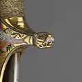 Tiger's head at the quillon of Ghazi-ud-Din Haidar Shah's sword.